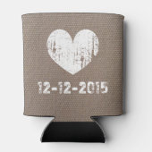 Burlap land chique bruiloft koelboxxen met hart blikjeskoeler (Achterkant)