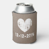 Burlap land chique bruiloft koelboxxen met hart blikjeskoeler (Blikje Achterkant)