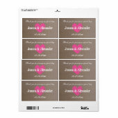 Burlap land chique bruiloft water fles labels (Full Sheet)