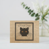 Burlap Le Chat Noir frans zwarte kat Briefkaart (Staand voorkant)