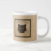 Burlap Le Chat Noir frans zwarte kat Grote Koffiekop (Rechts)