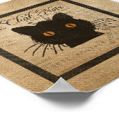 Burlap Le Chat Noir frans zwarte kat Poster (Hoek)