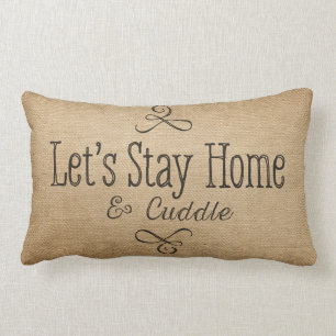 Burlap Lets blijven thuis en kussen