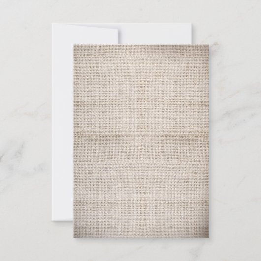 burlap lichten rustieke elegante bruiloft RSVP kaa (Achterkant)