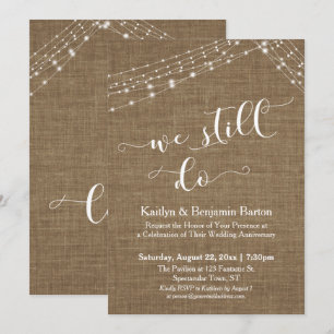 Burlap Light Strings We doen nog steeds Jubileum Kaart