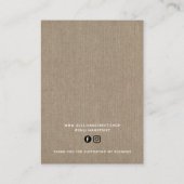 Burlap Lights Ketting Oorbellen Display Kaart Contactkaartje (Achterkant)