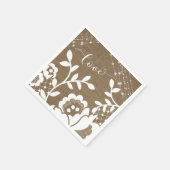 Burlap Lights & White Lace Love Typografie Servet (Hoek)