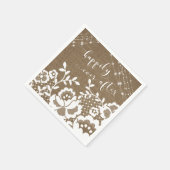 Burlap Lights & White Lace nog lang en gelukkig Servet (Hoek)
