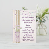 Burlap Lila Paars Mason Jar Vrijgezellenfeest Invi Kaart (Staand voorkant)