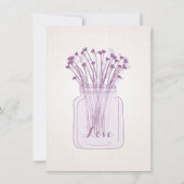 Burlap Lila Paars Mason Jar Vrijgezellenfeest Invi Kaart (Achterkant)