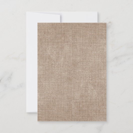 Burlap, linen en arceremonie bedankt je kaart (Achterkant)