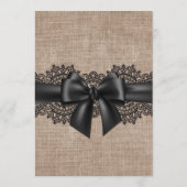 Burlap, Linen en kant, huwelijksmenu Menu (Achterkant)