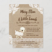 Burlap Little Lamb Baby shower Invitation Briefkaa Uitnodiging Briefkaart (Voorkant / Achterkant)