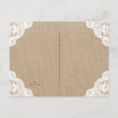 Burlap Little Lamb Baby shower Invitation Briefkaa Uitnodiging Briefkaart (Achterkant)