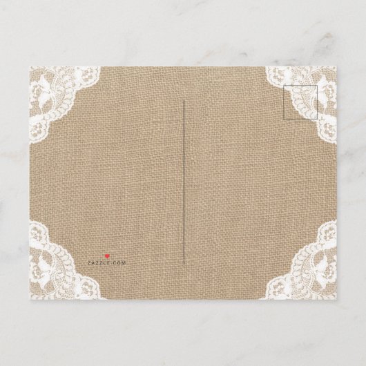 Burlap Little Lamb Baby shower Invitation Briefkaa Uitnodiging Briefkaart (Achterkant)