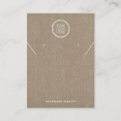 Burlap Logo Ketting Oorbellen Display Kaart Contactkaartje (Voorkant)