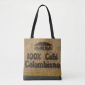 BURLAP LOOK COLUMBIAN COFFEE BAG PURSE TAS (Voorkant)