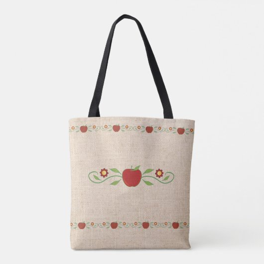 Burlap look met  Apples-leraren Tote Bag (Achterkant)