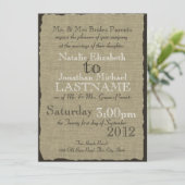 Burlap Look Rustic Wedding Kaart (Staand voorkant)