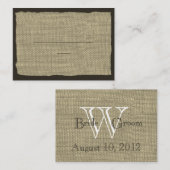 Burlap Look Zittende Kaarten Plaatskaartje (Voorkant / Achterkant)