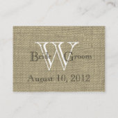 Burlap Look Zittende Kaarten Plaatskaartje (Achterkant)