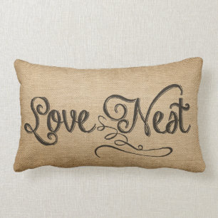 Burlap Love Nest Kussen