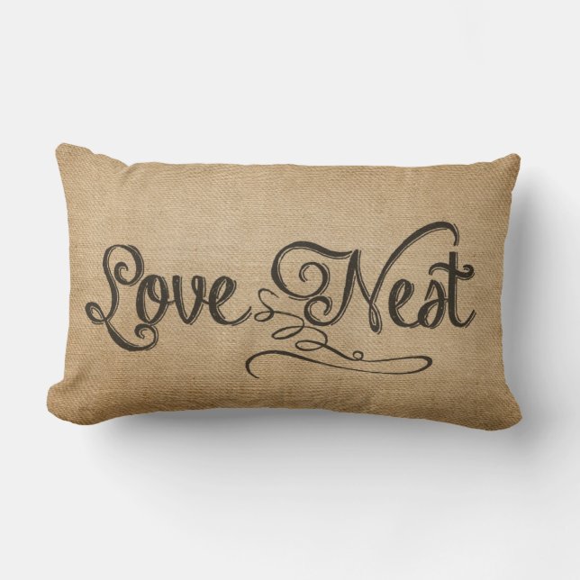 Burlap  Love Nest Kussen (Voorkant)