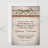 Burlap Love Tree Rustic Country Wedding Uitnodigen Kaart (Achterkant)