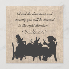 Burlap Mad Hatters Tea Party Birthday Kaart