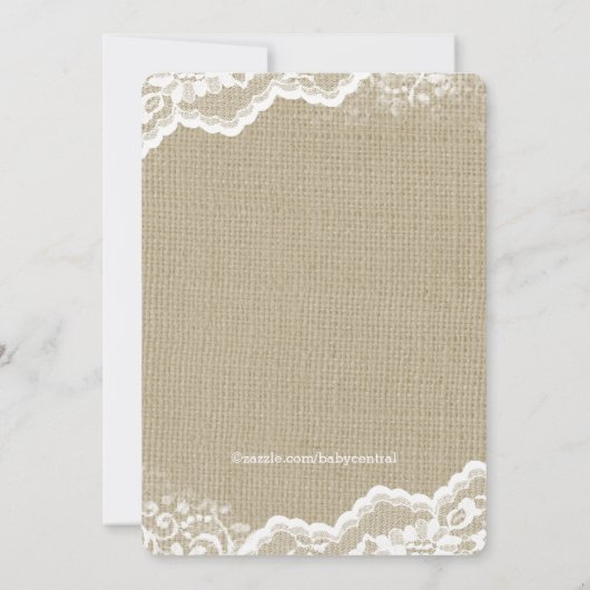 Burlap Mason Jar-Baby shower Kaart (Achterkant)