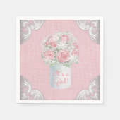 Burlap Mason Jar Baby shower Papieren servetten (Voorkant)