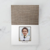 Burlap Mason Jar, Eerste Heilige Communie Dank u Kaart (Binnen)