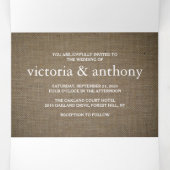 Burlap Mason Jar Wedding Suite Drieluik Uitnodiging (Binnenkant midden)