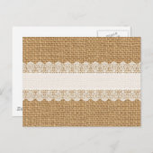 Burlap met fijne kant - Shabby Chic Style Briefkaart (Voorkant / Achterkant)
