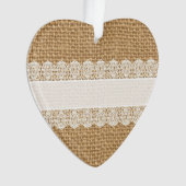 Burlap met fijne kant - Shabby Chic Style Ornament (voorkant)