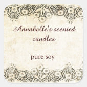 Burlap met  kantkaars sticker (Voorkant)