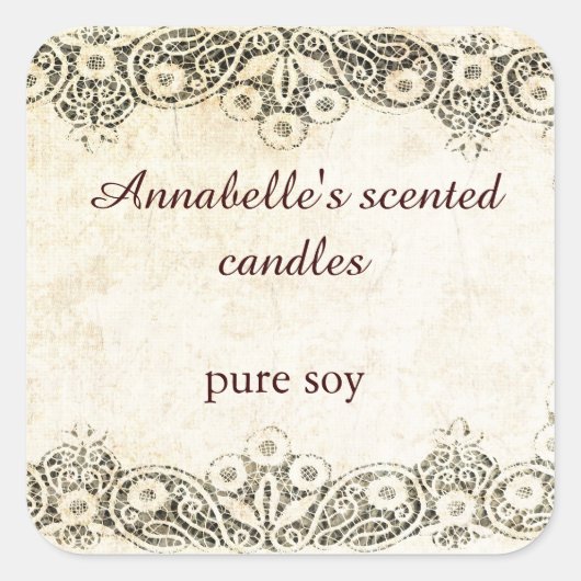 Burlap met  kantkaars sticker (Voorkant)