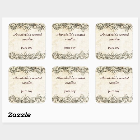 Burlap met  kantkaars sticker (Vel)