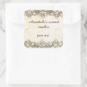 Burlap met  kantkaars sticker (Tas)