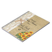 Burlap met Lace Afbeelding Sunflower Guest Book Notitieboek (Linkerzijde)