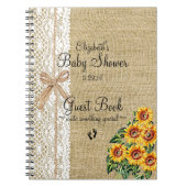 Burlap met Lace Afbeelding Sunflower Guest Book Notitieboek (Voorkant)