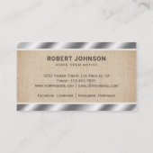 Burlap Metallic Microphone Voice Over Artiest Visitekaartje (Achterkant)