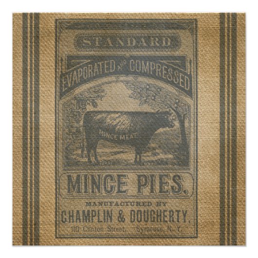 Burlap Mince Pies  Advertisement Perfect Poster (Voorkant)