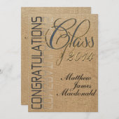 Burlap Mirror Formele Afstuderen Uitnodiging (Voorkant / Achterkant)