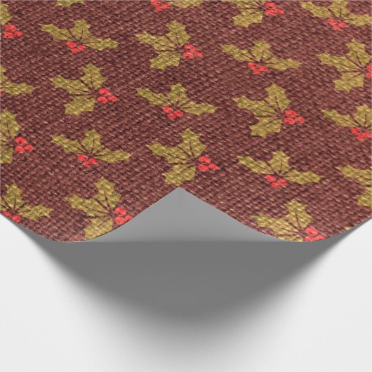 Burlap Mistletoe Cadeaupapier (Hoek)