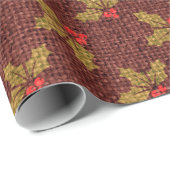 Burlap Mistletoe Cadeaupapier (Rol Hoek)