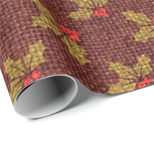 Burlap Mistletoe Cadeaupapier (Rol Hoek)