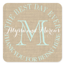 Burlap Monogram Beste dag ooit
