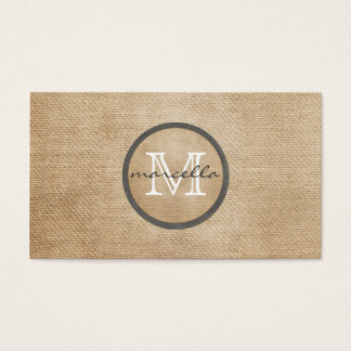 Burlap Monogram Visitekaartjes
