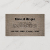 Burlap Moskee Silhouette, Islamitisch, Religieus Visitekaartje (Achterkant)